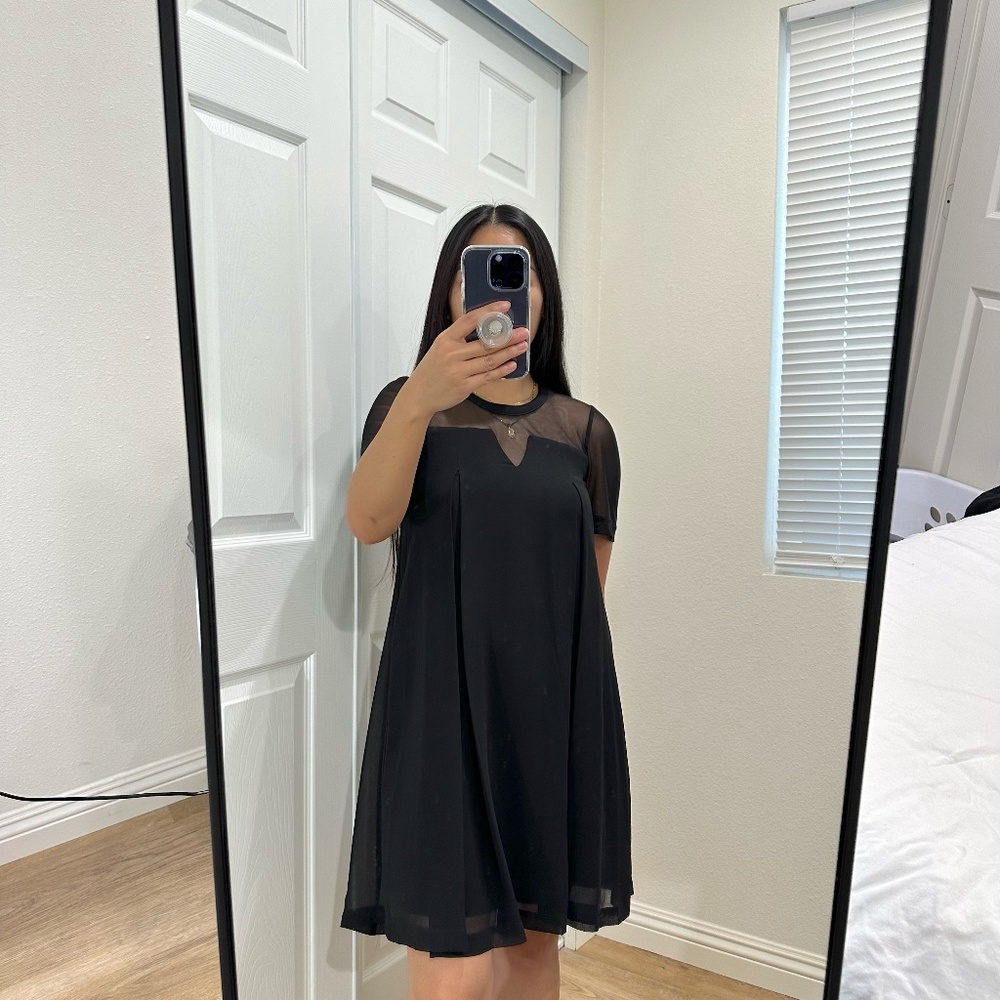 BCBGENERATION SHEER A-LINE DRESS